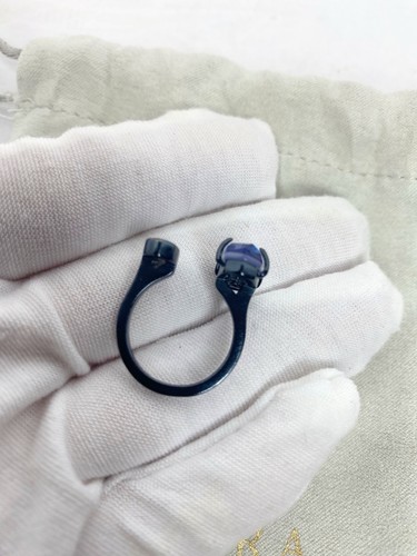Kendra Scott Pryde Ring Navy Gunmetal & Indigo Dichroic VERY RARE & RETIRED! - Picture 3 of 9