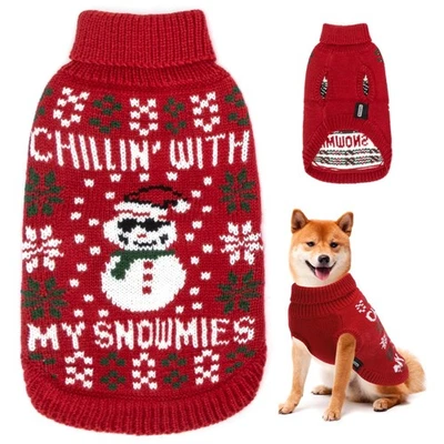Pull Noel Chien, Joli Déguisements Chien et Chat, Pull pour Chien avec Motif - Photo 1/4