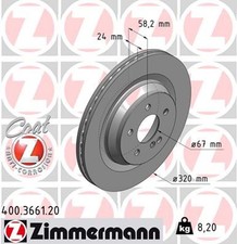 2x ZIMMERMANN Bremsscheibe COAT Z 400.3661.20 für MERCEDES W221 C216 KLASSE V221 2x ZIMMERMANN Bremsscheibe COAT Z 400.3661.20 für MERCEDES W221 C216 KLASSE V221