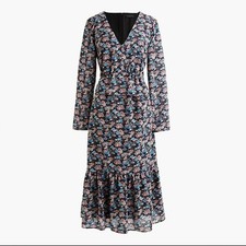 J.Crew Floral Midi Dress Women 4 Multicolor