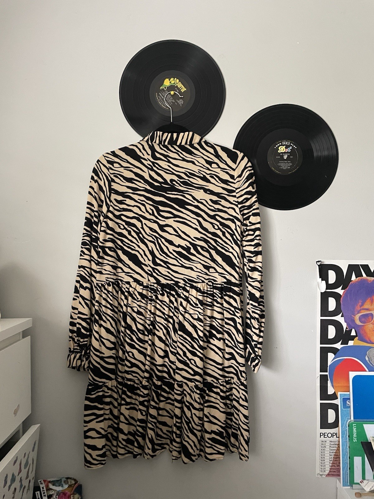 Stradivarius Zebra Print Collared Button Knee Len… - image 2