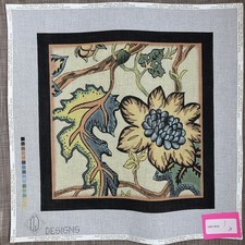 Handpainted Needlepoint Canvas Jacobean Tile Must Read Description