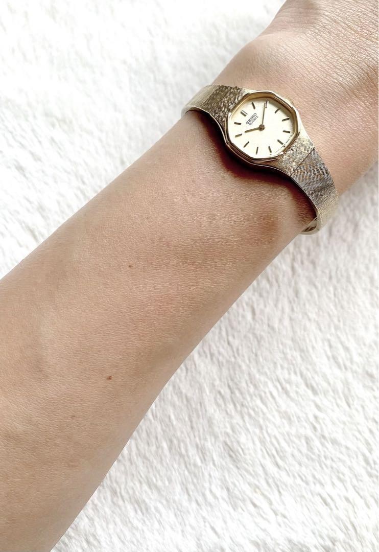 SEIKO Octagon Women's Quartz Watch Silver Tone 19mm Vintage Japan