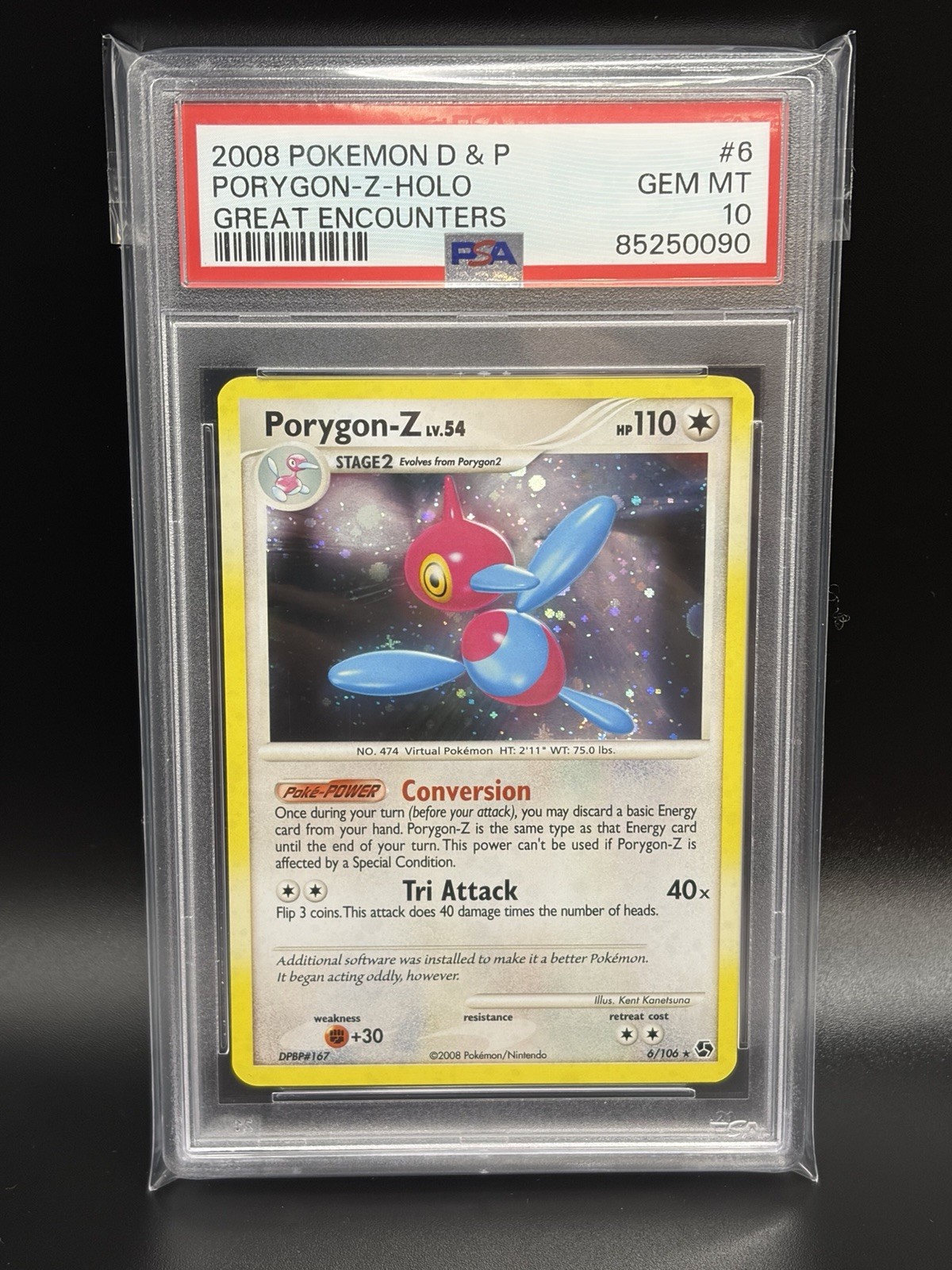 2008 PORYGON-Z Pokemon Card #6 DIamond & Pearl Great Encounters Holo PSA 10