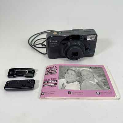 #ad #ad Vintage Canon Sure Shot Zoom Max—Point and Shoot 35mm Camera Remote Manual $79.97