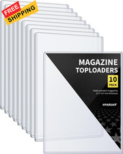 HYARUAT Magazine Toploaders - 7mm Thick Plastic Sleeves, 9x11.5 Top Clear