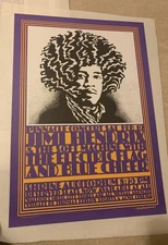 JIMI HENDRIX CONCERT POSTER 1968 MINT CONDITION 3RD PRINTING  Xmas Sale!!