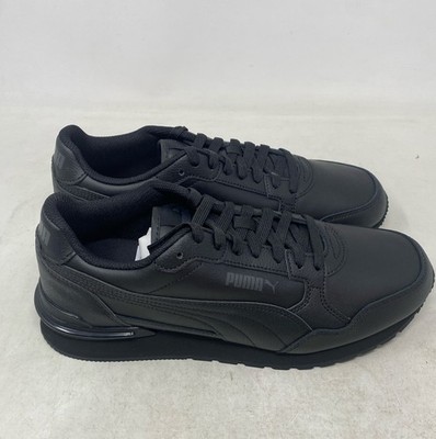 PUMA ST Runner V4 Leather Men s Sneakers Black/Shadow Gray - Size 9.5