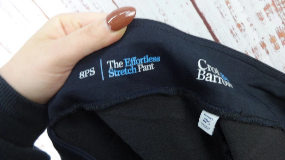 Pantalones elásticos sin esfuerzo Croft & Barrow para mujer talla 8PS negros informales Foto 4 de 4