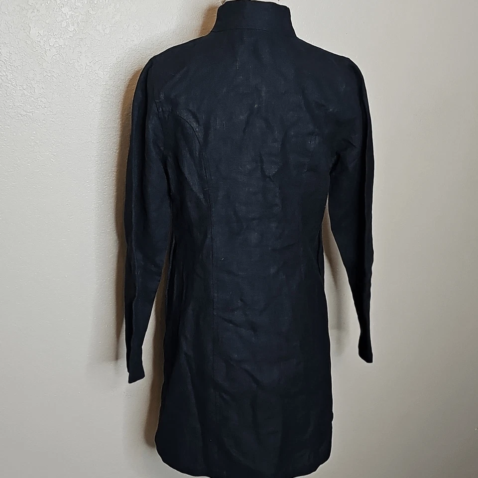 Soft Surroundings XS Black Steampunk Military Style Jacket with Button Accents - Image 4 of 4