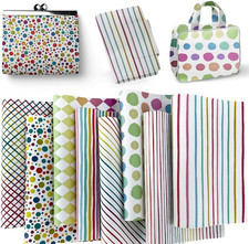 8 Pcs Printed Lychee Texture Faux Leather Sheets, 8" 12" Colorful Geometric Sy
