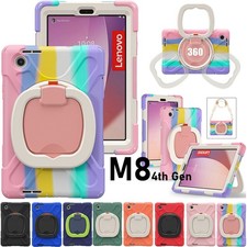 For Lenovo Tab M8 4th Gen Case Kids Friendly Shockproof Rotating Handle Cover