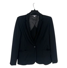 Old Navy Women Large Black Pixie Blazer  Long Sleeve One Button Formal Jacket