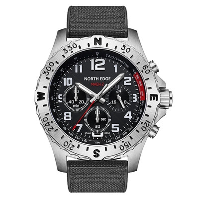 NORTH EDGE 2024 MACH 2 Men's Watch Solar Power Pilot 50M Sport waterproof NEW US