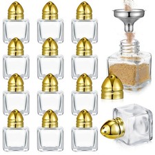 Uiifan 12 Pcs 0.5 oz Cube Shape Small Salt and Pepper Shakers with Tone Tops ...
