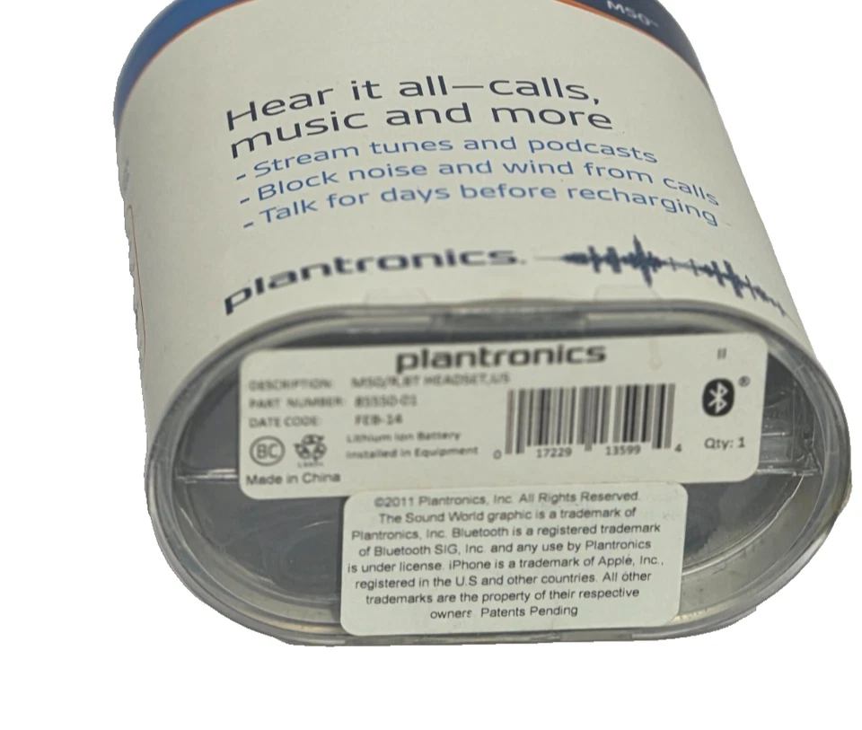 Plantronics M50 Wireless Bluetooth Ear-Hook Headset - Black - Image 4 of 4