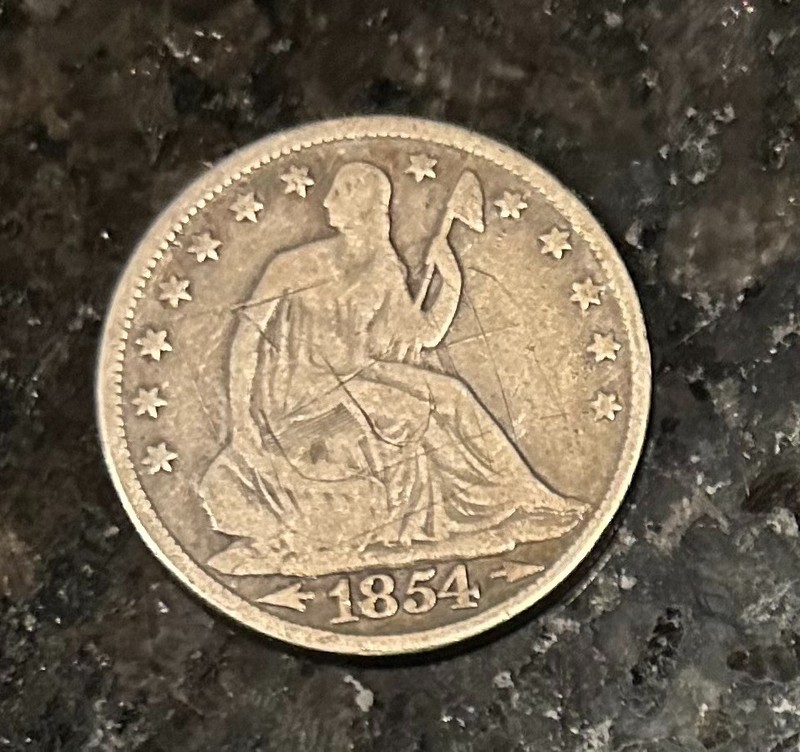 1854 Seated Liberty Silver Half Dollar ~ No Reserve - Old