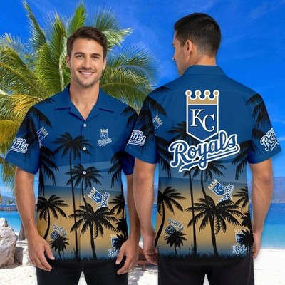 Royal Blue Coconut Tree Hawaiian Shirt Aloha Shirt Tropical Beach