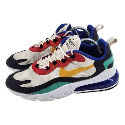 Nike Air Max 270 React Mens 9 Multi-Color Sneakers AO4971-002 Bauhaus No Insoles