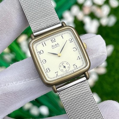 Vintage Seiko Alba Square Side Second Japan Made Men's Quartz