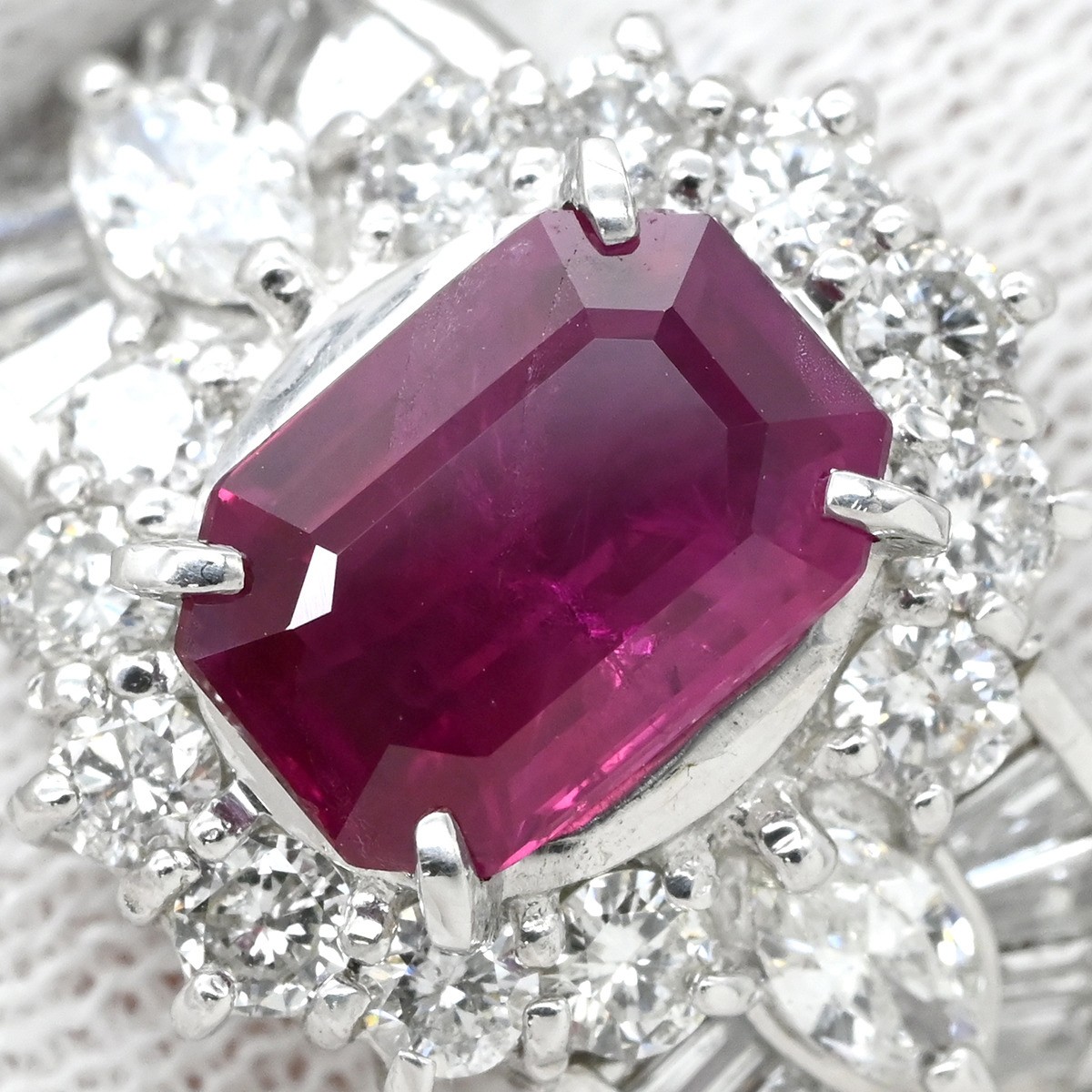 Ring ring Ruby da Earring Pt900 Ruby diamond Plat… - image 5