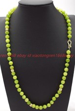 Small Pretty Natural 6mm Green Peridot Gemstone Round Beads Necklace 16-36in