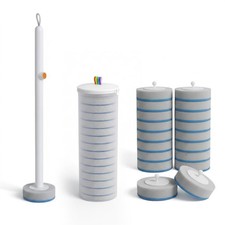 Disposable Toilet Cleaning Brush Kit 1 Wand  1 Caddy  18 Refill Pads, White