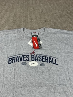 VTG 2004 Nike Team Atlanta Braves Men s Baseball T Shirt Sz XXL Gray