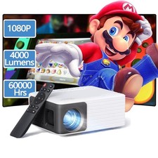 CocoBear Mini Projector 1080P HD, 4000 Lumens LED, Up to 120 Inch Screen