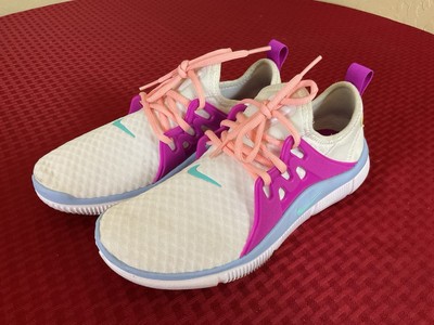 Nike Acalme Womens Size 7 White Purple Blue Athletic Running Shoes Sneakers