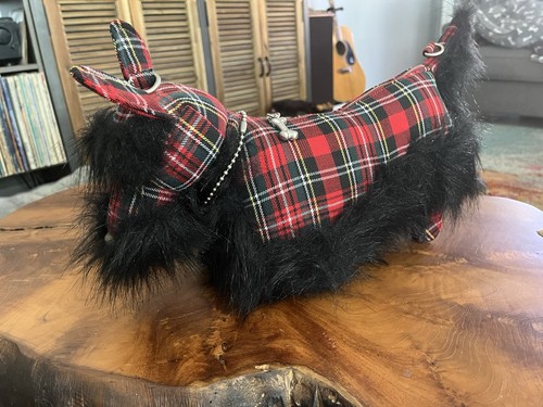 Fuzzy Nation Scottish Terrier / Scotty Hund Plüsch Handtasche Tasche in Tartan kariert - Bild 3 von 12