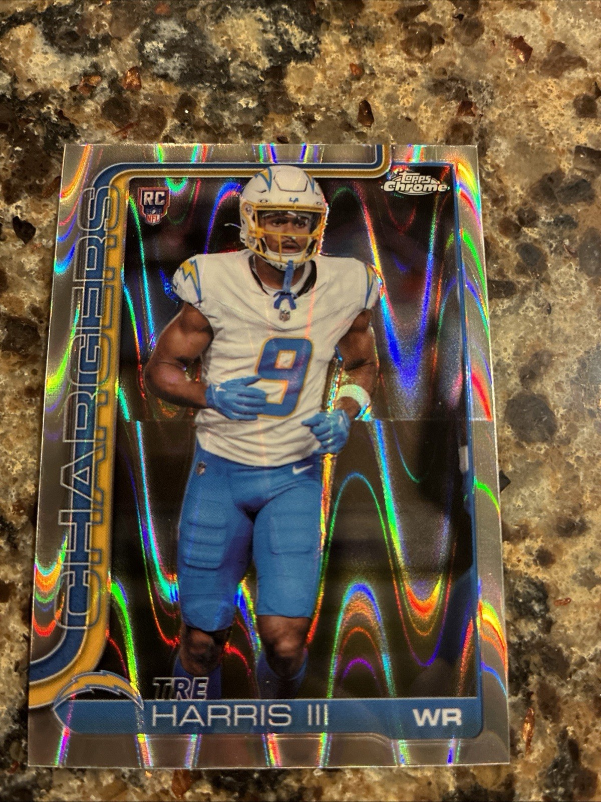 2025 TOPPS CHROME RAYWAVE REFRACTOR #338 TRE HARRIS III RC CHARGERS