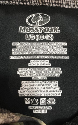 Mossy Oak Hoodie With Neck Gaiter Youth Size L (10-12) - Picture 6 of 7