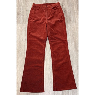 #ad Uniqlo Corduroy Flare Pants Womens 2 Burnt Orange Rust High Waisted $22.00