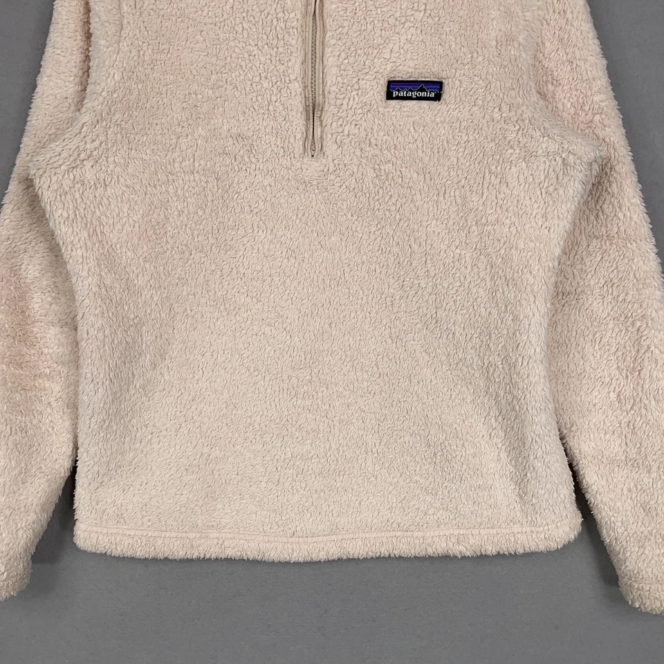 Pullover polar Patagonia para mujer mediano crema suave Sherpa cuarto cremallera chaqueta Foto 3 de 4