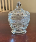 Vintage Anchor Hocking Wexford Sugar Bowl With Footed Base And Lid