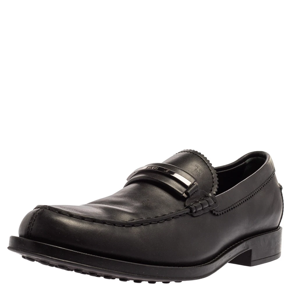 TOD’S Mocassini neri in pelle in metallo taglia 41 5