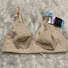 Bali 36C Bra Soft Taupe Double Support Cotton Blend Wireless Back Close 3036 NEW