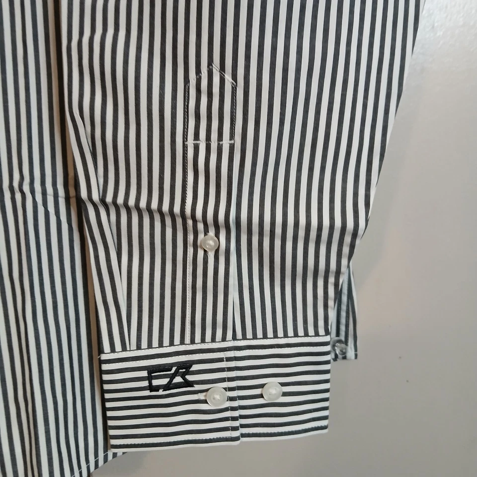 NWT Cutter & Buck Men's XL/TG Gray Striped Long Sleeve Dress Shirt (0237C) - Image 3 of 4