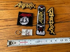Anthrax band cloth patch lot (4) & keychain vintage new old stock ship tomorrow