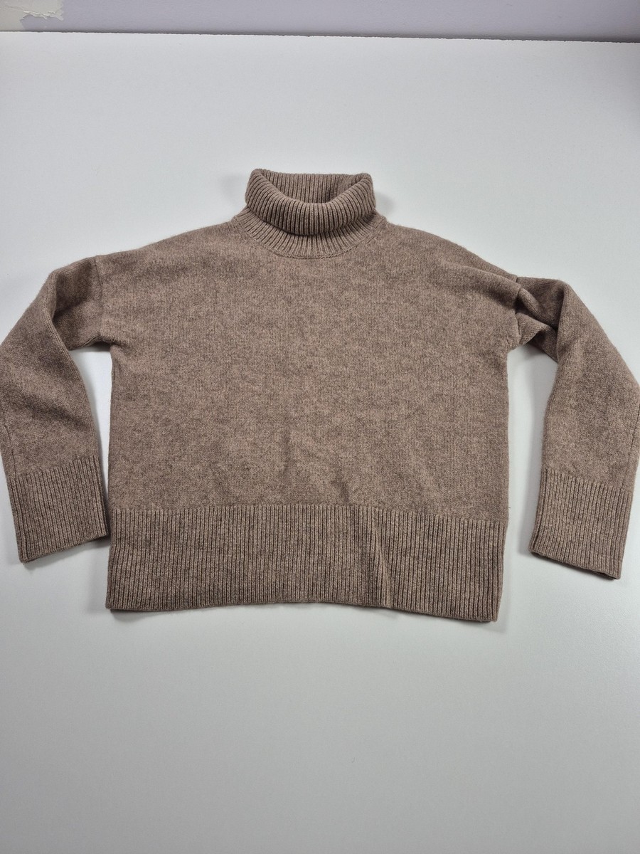 Gentle Herd Sweater Womens Medium Brown Wool Yak Turtleneck Raglan