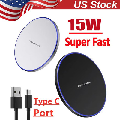 Wireless Fast Charger Charging Pad Dock for Samsung iPhone Android Cell Phone