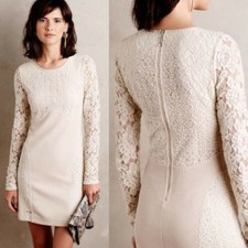Anthropologie Romona Lace Sheath Dress Flattering Fit Size Large