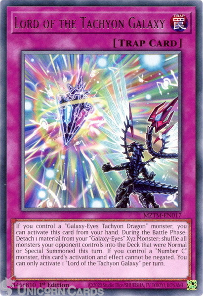 MZTM-EN017 Lord of the Tachyon Galaxy : Rare 1st Edition Mint YuGiOh Card