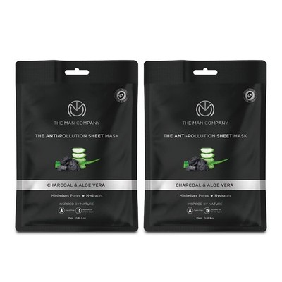 The Man Company Charcoal Face Sheet Mask (25 ml) 2er Pack