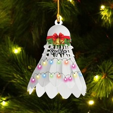 Personalized Badminton Xmas Acrylic ornament, Badminton player, Christmas Orname