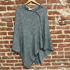 Fratelli Talli Gray Pullover Poncho Shawl Sweater Wool Alpaca Blend Italy made