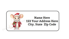 30 CHRISTMAS MOUSE PERSONALIZED RETURN ADDRESS LABELS 1 in X 2.625 in
