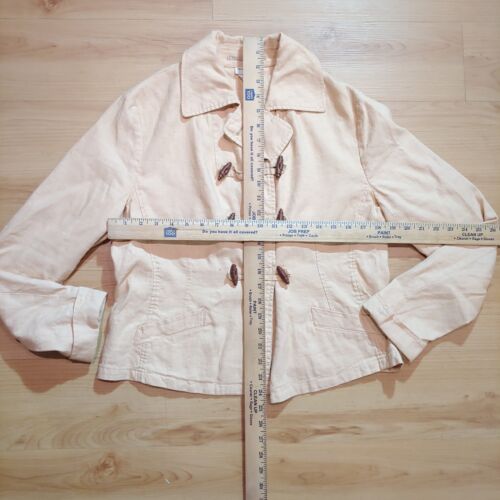 Dries Van Noten Hemp Cotton Jacket Double Breasted Sz 40 Toggle button peach - Picture 3 of 4