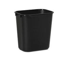 Plastic Wastebasket office samll Trash Can Rectangular Black 14 Quart / 3.5 gal.